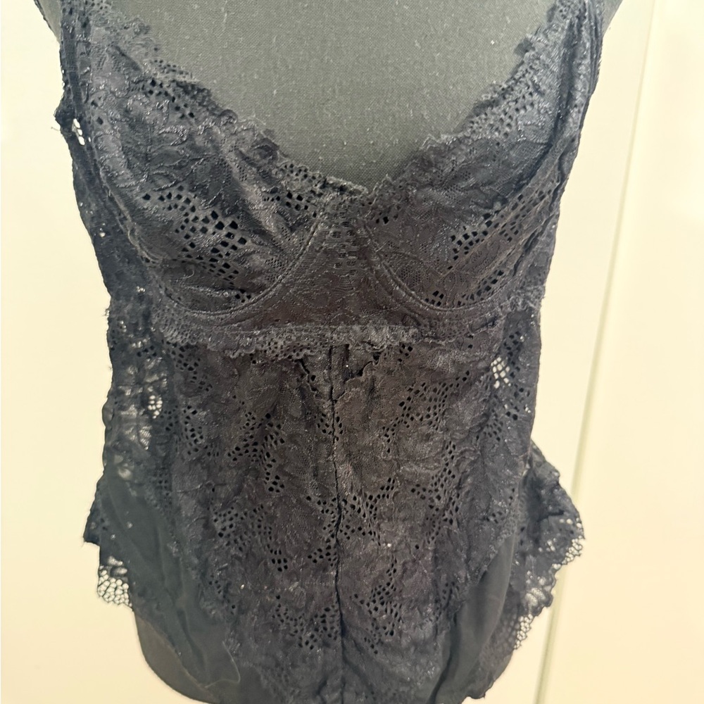 Fashion Nova Black Lace Chemise Slip